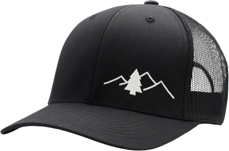 Lindo Trucker Hat [ Great Outdoors Design ] for Men and Women: Mid Profile Cap with Breathable Mesh Back and Adjustable Snap - Image 1